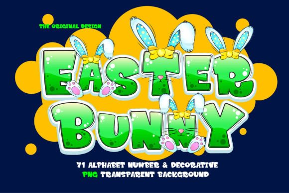 About Easter Bunny Alphabet Green Color
