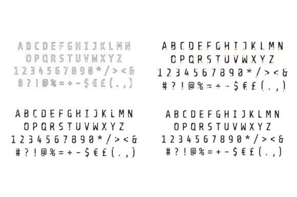 Black Bold and Linear Rounded Alphabet