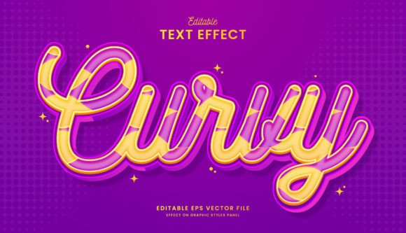 Curvy Yellow and Purple Text Effect
