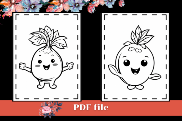 Cute Fruit Coloring Pages, KDP Interior