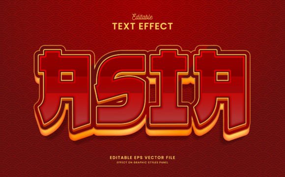 Editable Red Asia Text Effect: A Strategic Tool for Creative and Business Projects
