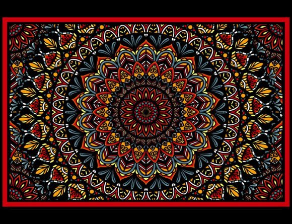 Ethnic Tribal Mandala Floral Rug Pattern: A Vibrant Addition to Modern Home Decor