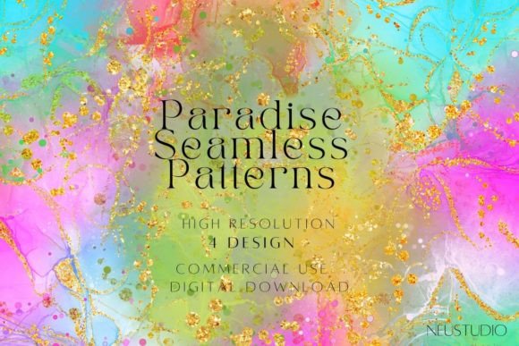 Exploring the Beauty of Paradise Magical Seamless Patterns and Gold Glitter Backgrounds