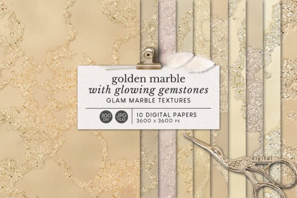 Glowing Gold Marble Digital Paper: A Unique Addition to Creative Projects