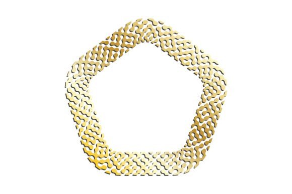 Golden Wide Pentagonal Abstract Geometri