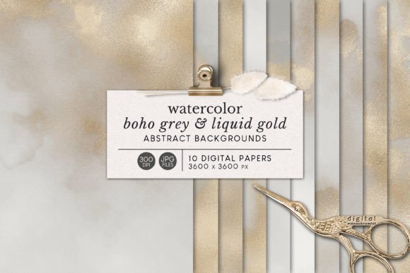 Liquid Gold Grey Watercolor Backgrounds: A Unique Blend of Elegance and Creativity