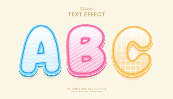 Pastel Color Alphabet Text Effect: A Creative and Editable Design Solution