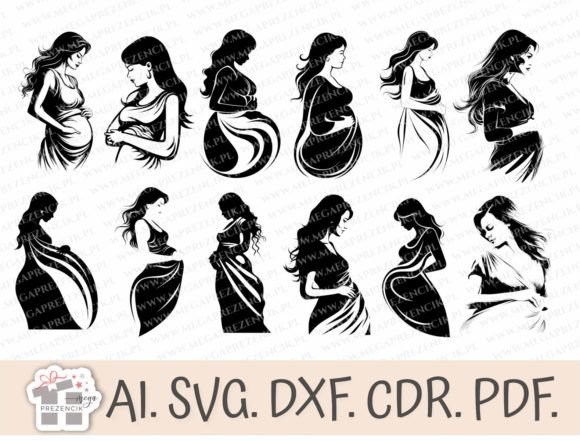 Pregnant Woman Silhouette SVG Laser Cut