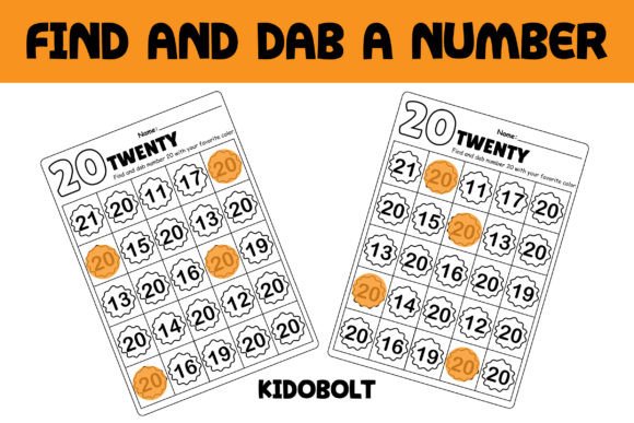 PreK Dab a Dot Number Worksheet - 20