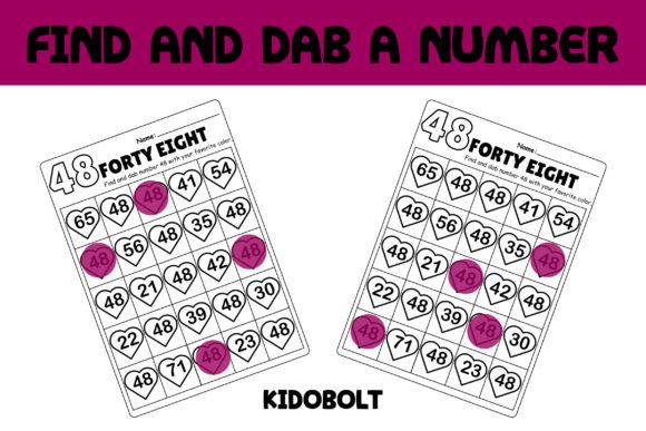PreK Dab a Dot Number Worksheet - 48