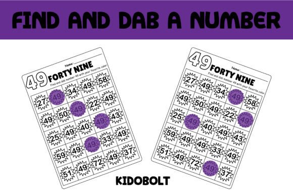 PreK Dab a Dot Number Worksheet - 49