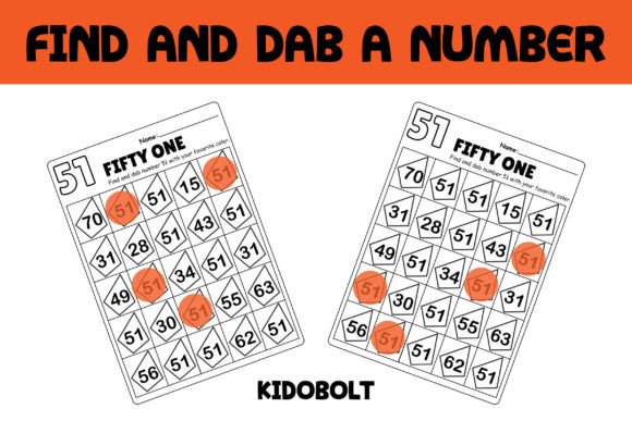 PreK Dab a Dot Number Worksheet - 51