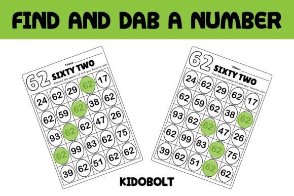 PreK Dab a Dot Number Worksheet - 62