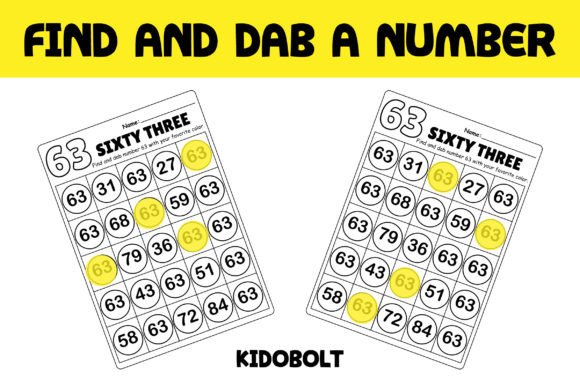 PreK Dab a Dot Number Worksheet - 63