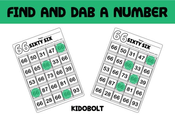PreK Dab a Dot Number Worksheet - 66