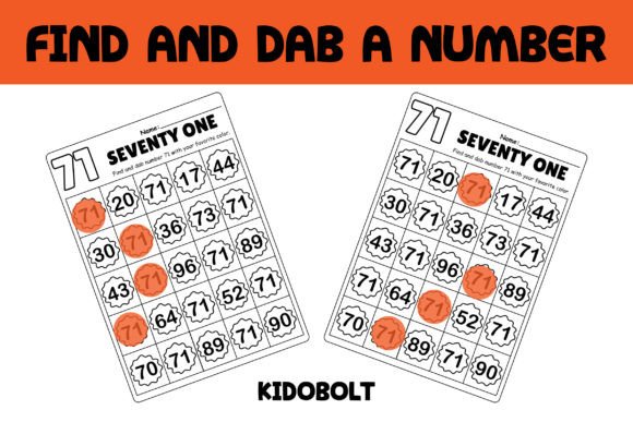 PreK Dab a Dot Number Worksheet - 71