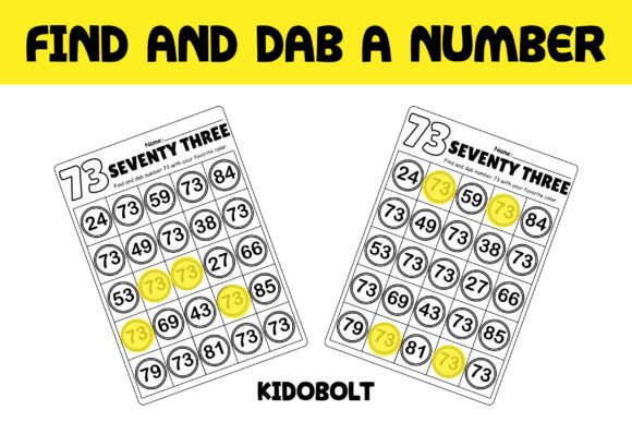 PreK Dab a Dot Number Worksheet - 73