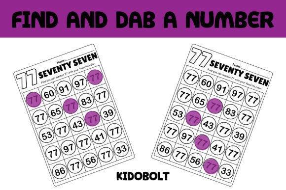 PreK Dab a Dot Number Worksheet - 77