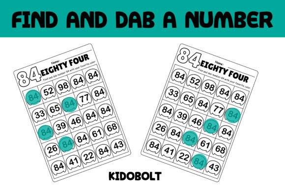 PreK Dab a Dot Number Worksheet - 84