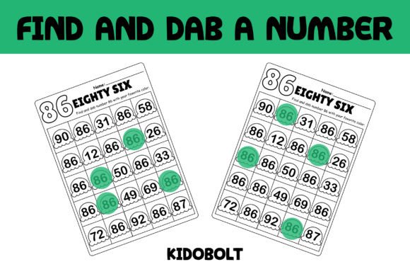 PreK Dab a Dot Number Worksheet - 86: A Creative Tool for Early Number Recognition