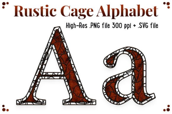 Rustic Cage Alphabet Set: Creative Design Solutions