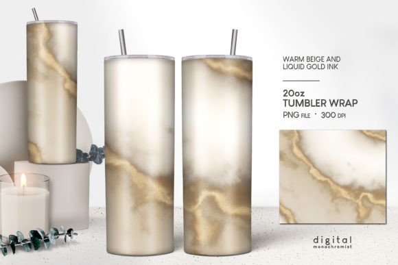 Tumbler Sublimation Beige Gold Ink PNG: A Modern Design Solution for Creative Entrepreneurs
