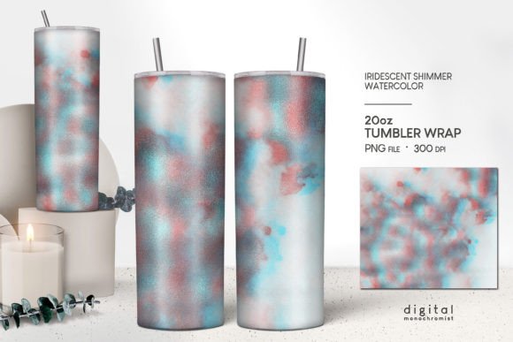 Tumbler Wrap Iridescent Watercolor