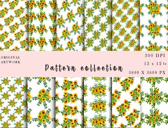 Watercolor Sunflowers Floral Pattern